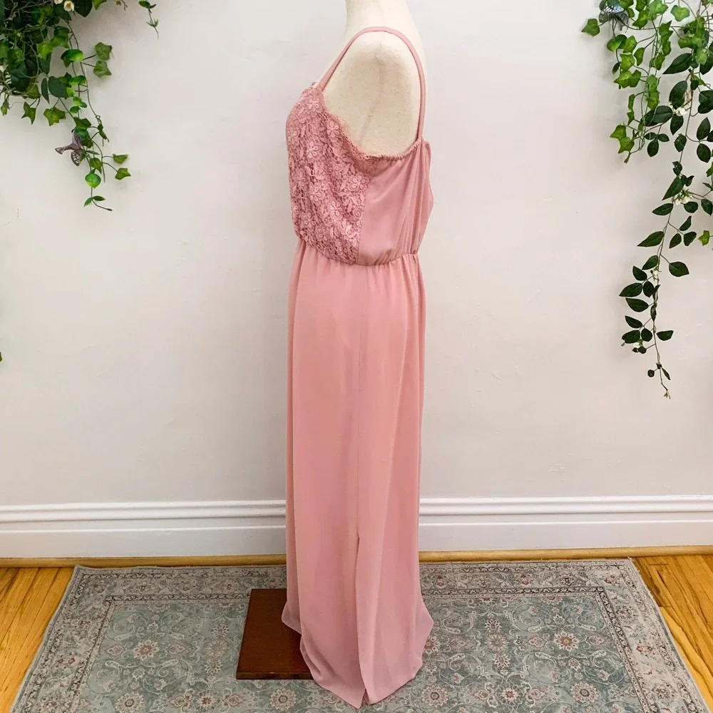 Vintage 70's Pink Maxi Dress Sheer Jacket 2‎ piece set